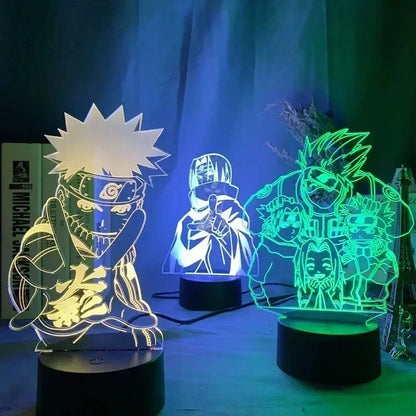 3d Lamp: Uchiha Sasuke, Uchiha Obito, Namikaze Minato, Uzumaki Naruto, Gaara